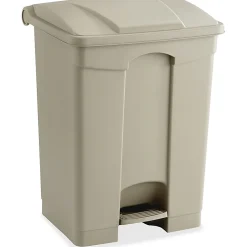 Safco Plastic 17 Gallon Step-on Wastebasket, Tan