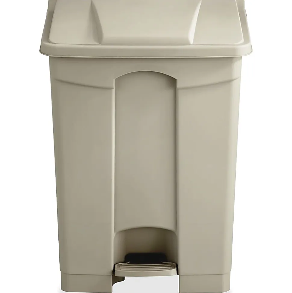 Safco Plastic 17 Gallon Step-on Wastebasket, Tan