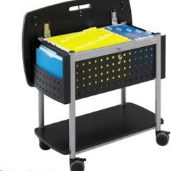 Safco® Scoot™ Mobile File With Work Surface, 27"H x 29 3/4"W x 18 3/4"D, Black/Silver