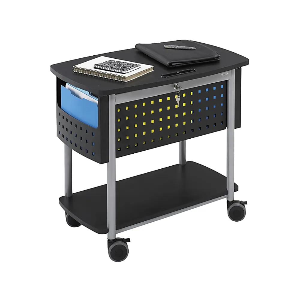 Safco® Scoot™ Mobile File With Work Surface, 27"H x 29 3/4"W x 18 3/4"D, Black/Silver
