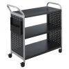 Safco® Scoot 3-Shelf Steel Utility Cart, 38"H x 31"W x 13"D, Black/Silver