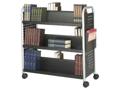 Safco® Scoot™ Steel Book Cart, 6 Double-Sided Shelves, 41 1/2