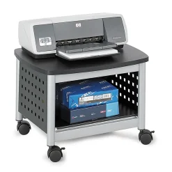 Safco® Scoot™ Under-Desk Printer Stand, 14-1/2"H x 20-1/4"W x 16-1/2"D, Black/Silver