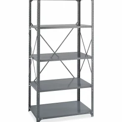 Safco 5-Shelf Commercial Steel Shelving Kit, Dark Gray