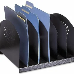 Safco Steel Desk Racks - 6 Compartment(s) - Compartment Size : 2" - 8" x 12.12"x 11.12" Depth - Desktop - Powder Coated - Black - Steel - 1 Each