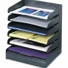 Safco® Steel Desk Tray Sorter, 6 Shelf, 13 1/4"H x 12"W x 9 1/2"D, Black
