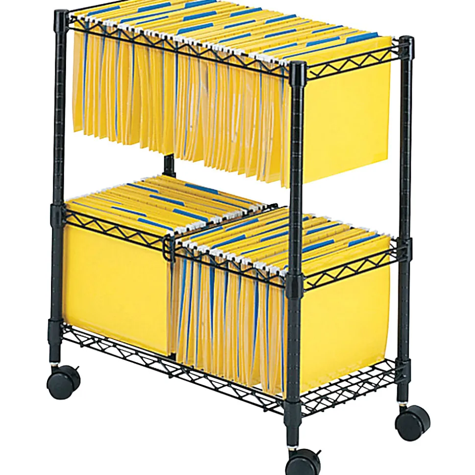 Safco® 2-Tier Rolling File Cart, Black