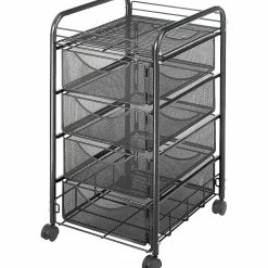 Safco Tubular Steel Frame Mobile File Cart, 27"H x 15 3/4"W x 17"D, Black