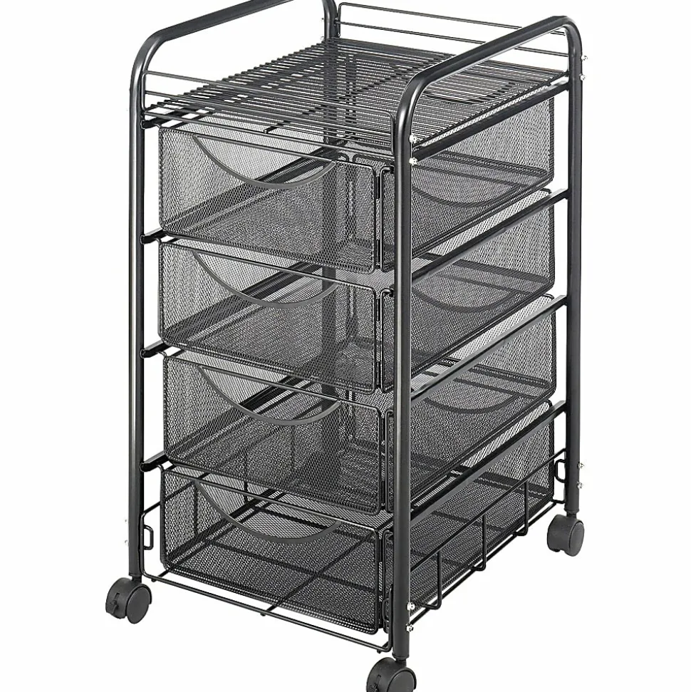 Safco Tubular Steel Frame Mobile File Cart, 27"H x 15 3/4"W x 17"D, Black