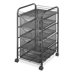 Safco Tubular Steel Frame Mobile File Cart, 27"H x 15 3/4"W x 17"D, Black