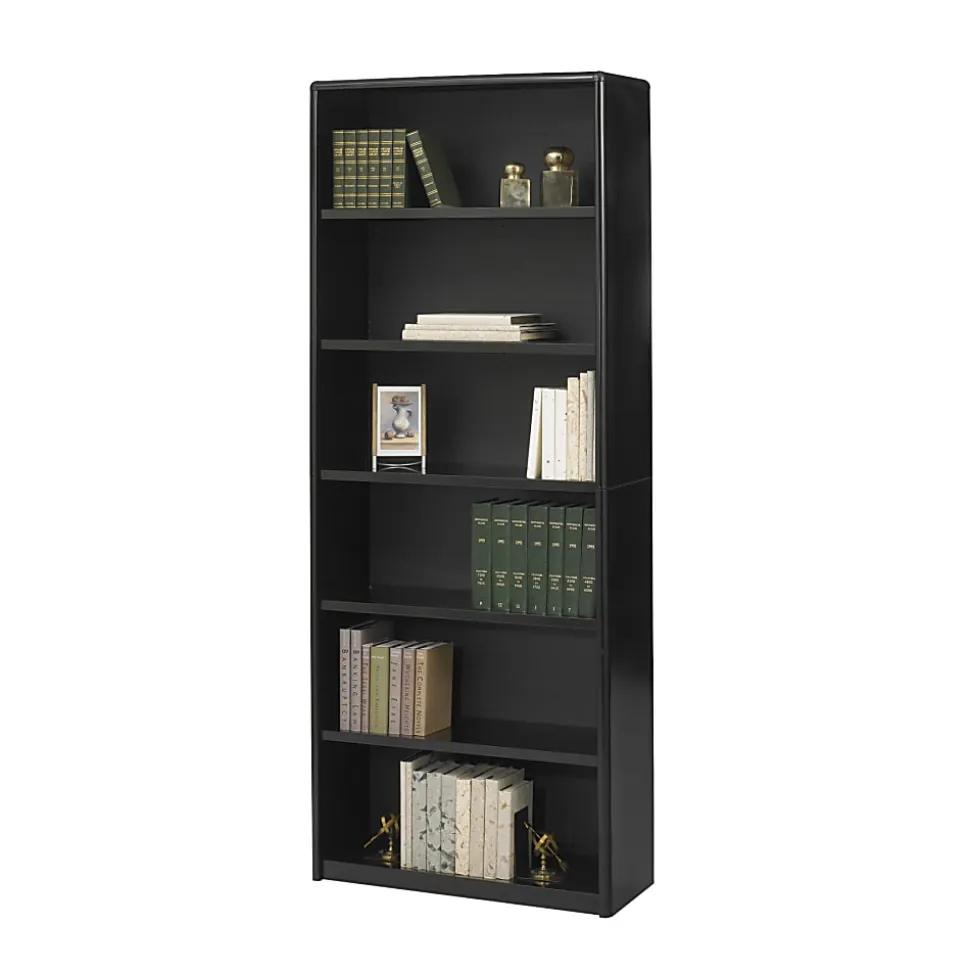 Safco® Value Mate 6 Shelf Transitional Modular Shelving Bookcase,80"H x 31-3/4"W x 13-1/2"D, Black