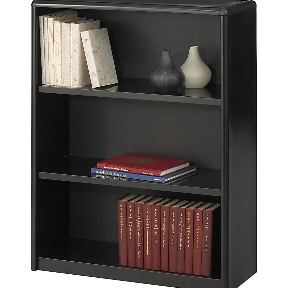 Safco® Value Mate® Steel Modular Shelving Bookcase, 3 Shelves, 40"H x 31-3/4"W x 13-1/2"D, Black