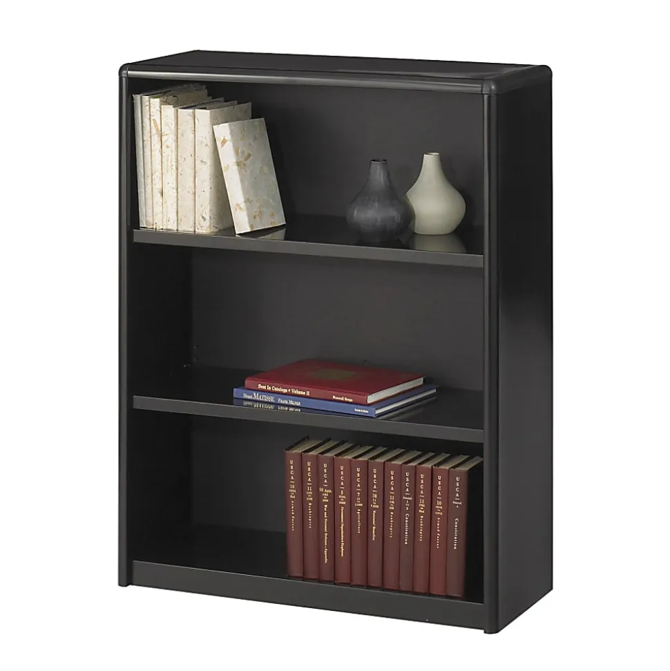 Safco® Value Mate® Steel Modular Shelving Bookcase, 3 Shelves, 40"H x 31-3/4"W x 13-1/2"D, Black