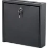 Safco® Wall-Mounted Inter-department Steel Mailbox With Lock, 12" x 12", Black