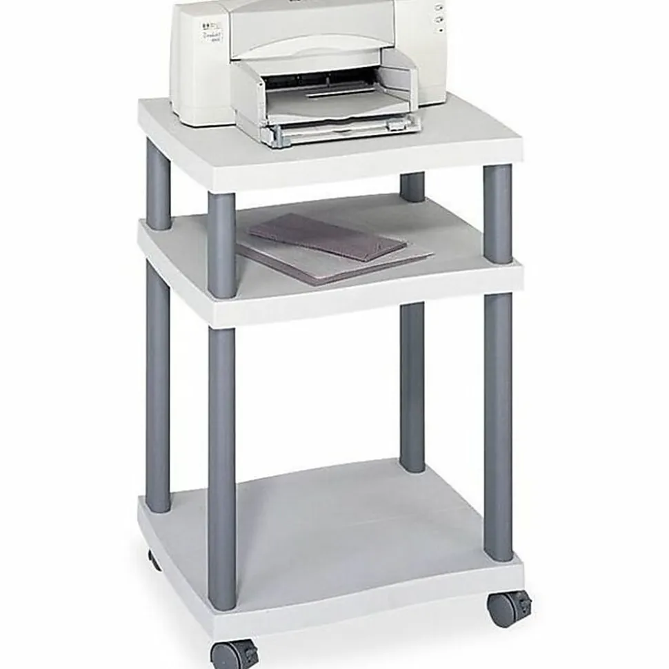 Safco® Wave Deskside Printer Stand, Gray