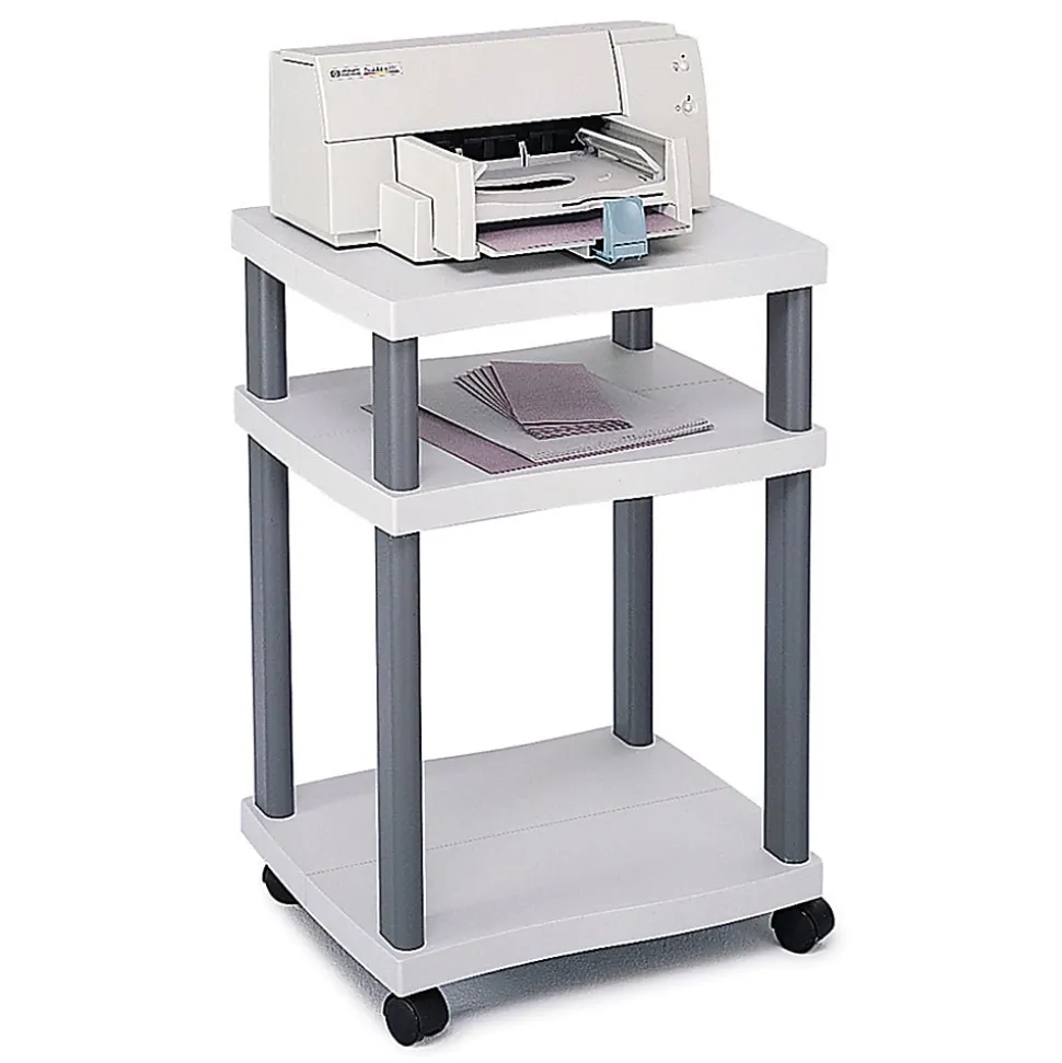 Safco® Wave Deskside Printer Stand, Gray