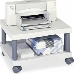 Safco® Wave Under Desk Printer Stand, Light Gray