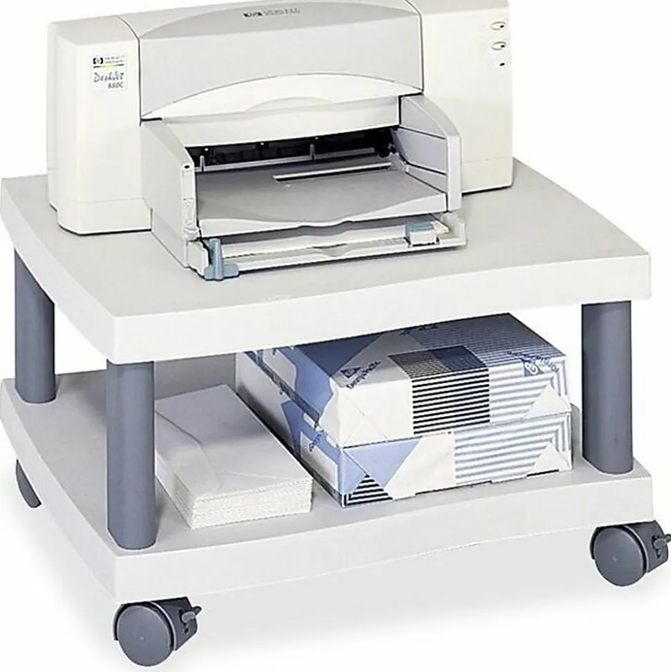 Safco® Wave Under Desk Printer Stand, Light Gray