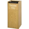 Safco® Wood Tray Top Receptacle, 36 Gallons, Oak