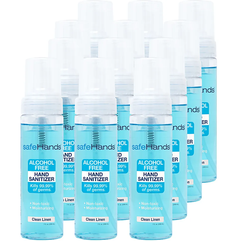 safeHands® Alcohol-Free Hand Sanitizer, Clean Linen Scent, 7 Oz, Pack Of 12 Bottles