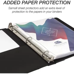 Samsill Contrast Stitch Bonded Leather Ring Binder, 1