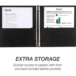 Samsill Contrast Stitch Bonded Leather Ring Binder, 1