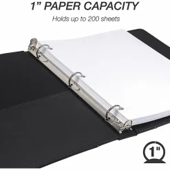 Samsill Contrast Stitch Bonded Leather Ring Binder, 1