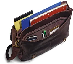 Samsonite® Leather Portfolio, 12" x 16.5" x 5", Brown