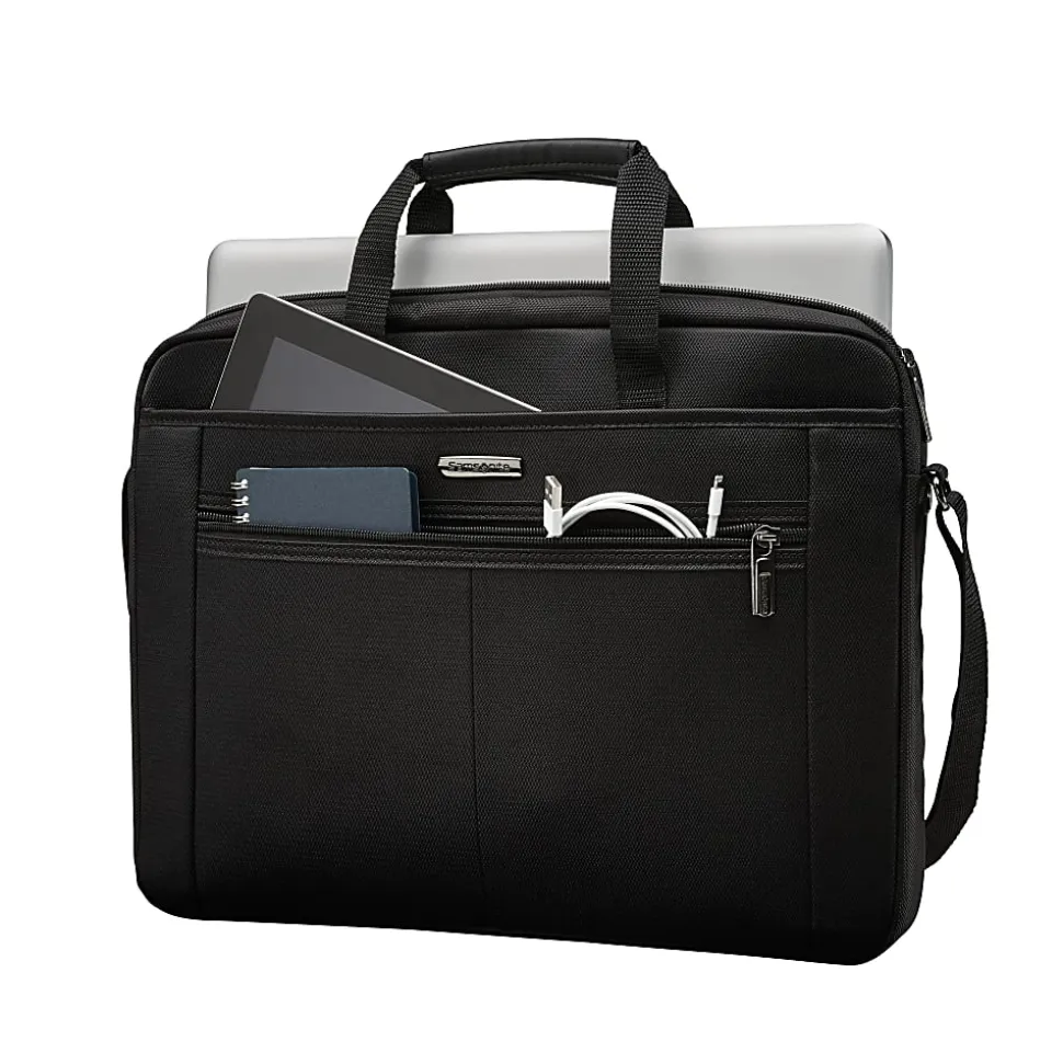 Samsonite® 15.4" Single Gusset Computer Case, Black/Gray