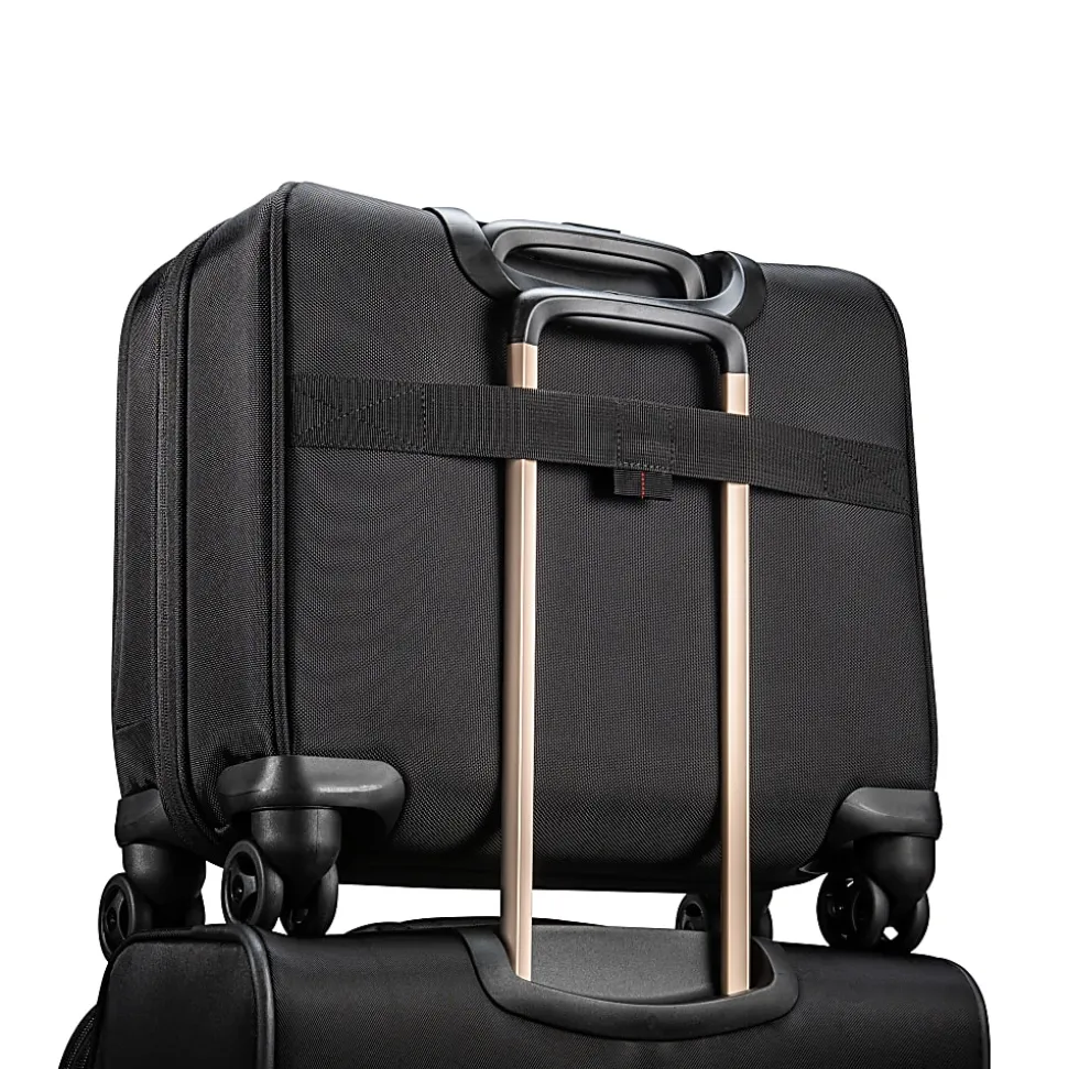Samsonite® Xenon 4.0 Spinner Nylon Rolling Mobile Office With 15.6" Laptop Pocket And Tablet Pocket, 15-3/8"H x 15-3/4"W x 7-1/8"D, Black