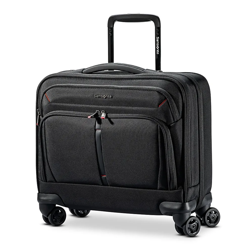 Samsonite® Xenon 4.0 Spinner Nylon Rolling Mobile Office With 15.6" Laptop Pocket And Tablet Pocket, 15-3/8"H x 15-3/4"W x 7-1/8"D, Black