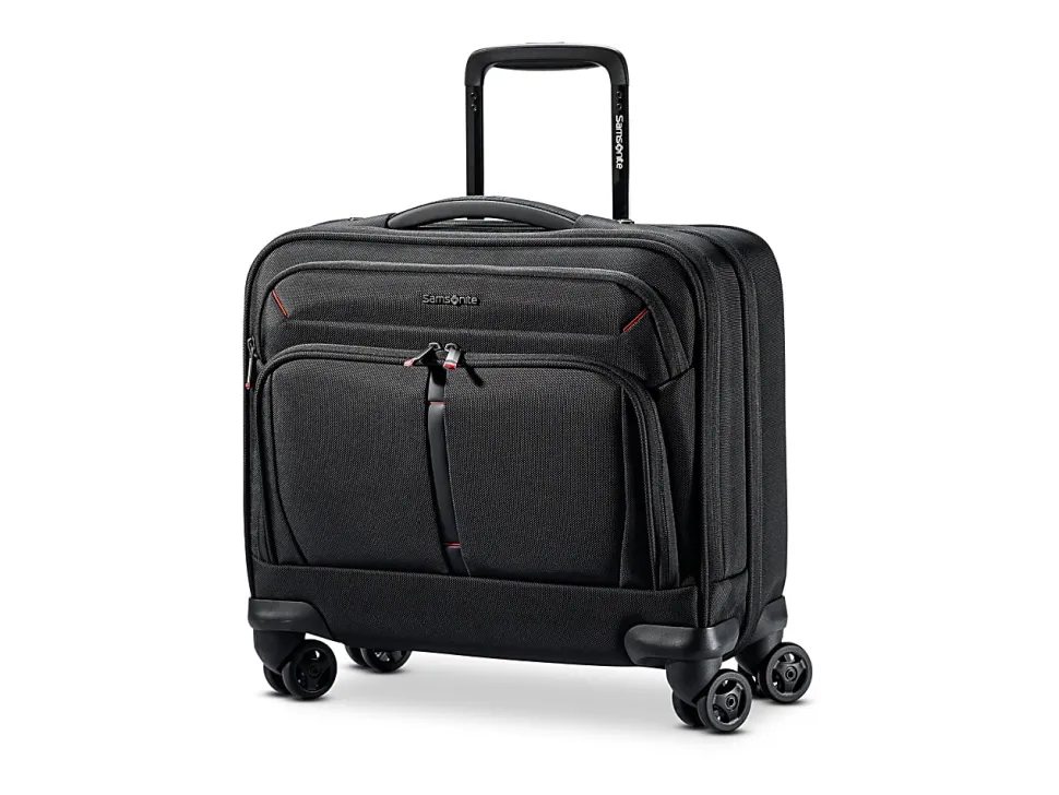 Samsonite® Xenon 4.0 Spinner Nylon Rolling Mobile Office With 15.6" Laptop Pocket And Tablet Pocket, 15-3/8"H x 15-3/4"W x 7-1/8"D, Black