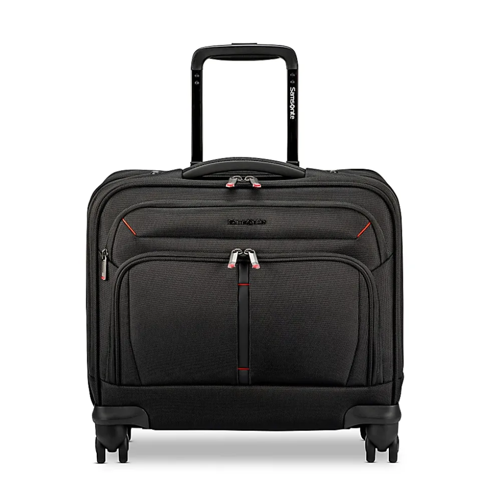 Samsonite® Xenon 4.0 Spinner Nylon Rolling Mobile Office With 15.6" Laptop Pocket And Tablet Pocket, 15-3/8"H x 15-3/4"W x 7-1/8"D, Black