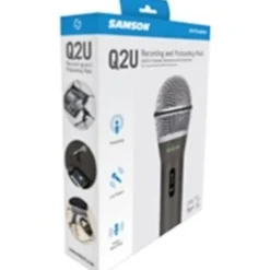 Samson Q2U Rugged Wired Dynamic Microphone - Gray - 6.56 ft - Mono - 50 Hz to 15 kHz - 32 Ohm -54 dB - SAQ2U