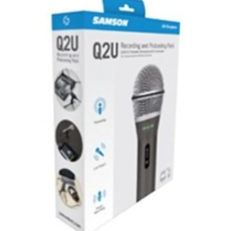 Samson Q2U Rugged Wired Dynamic Microphone - Gray - 6.56 ft - Mono - 50 Hz to 15 kHz - 32 Ohm -54 dB - SAQ2U
