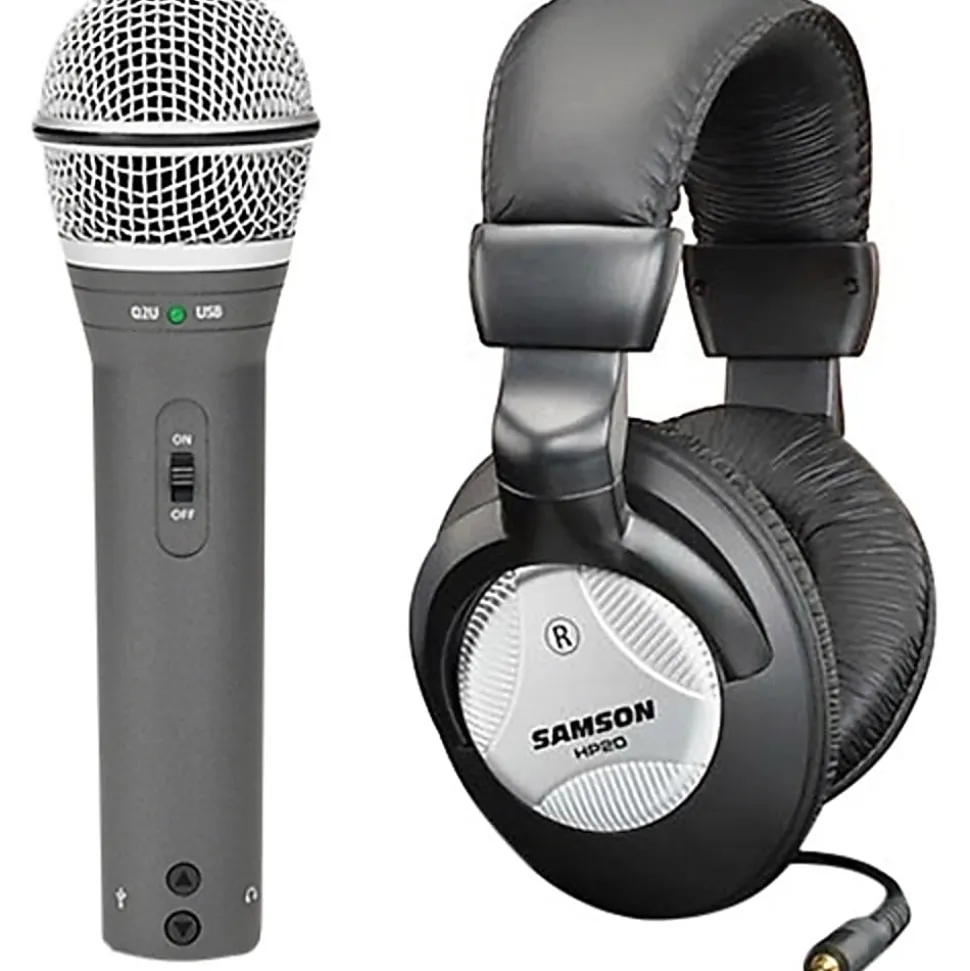 Samson Q2U Rugged Wired Dynamic Microphone - Gray - 6.56 ft - Mono - 50 Hz to 15 kHz - 32 Ohm -54 dB - SAQ2U
