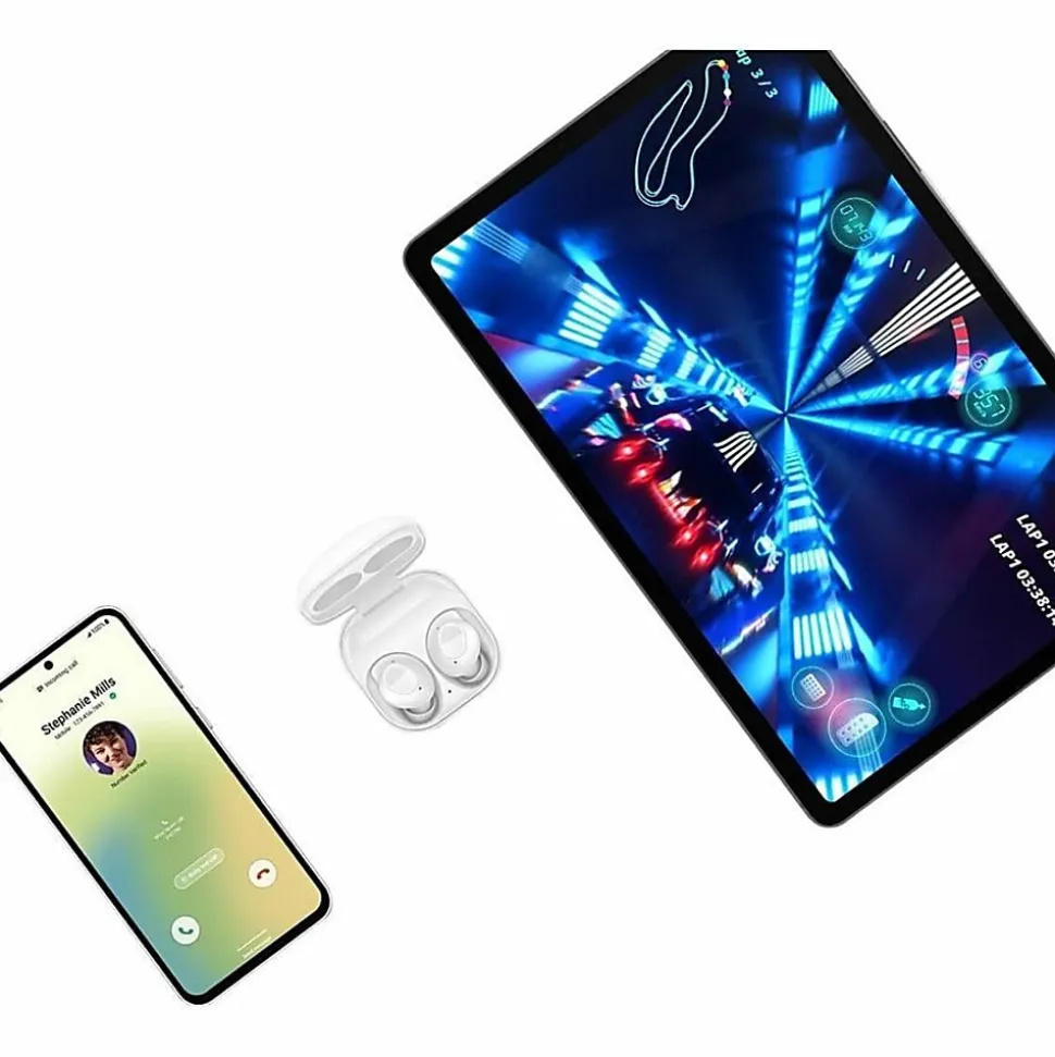 Samsung Galaxy Buds FE SM-R400NZWAXAR Earset - Bixby - Stereo - True Wireless - Bluetooth - Earbud - Binaural - In-ear - White