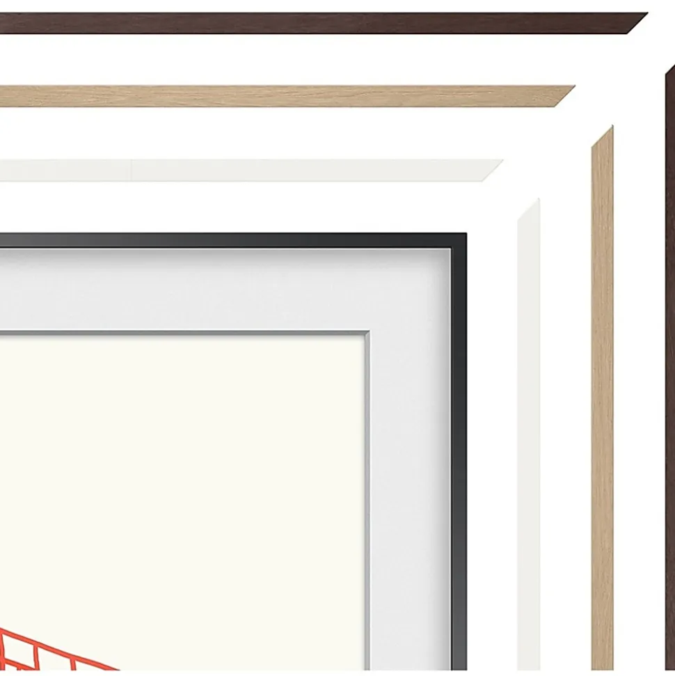 Samsung (2021) 50" The Frame Customizable Bezel - Modern Teak - 44.39" x 25.60" Frame Size - Rectangle - Landscape - Magnetic - Teak