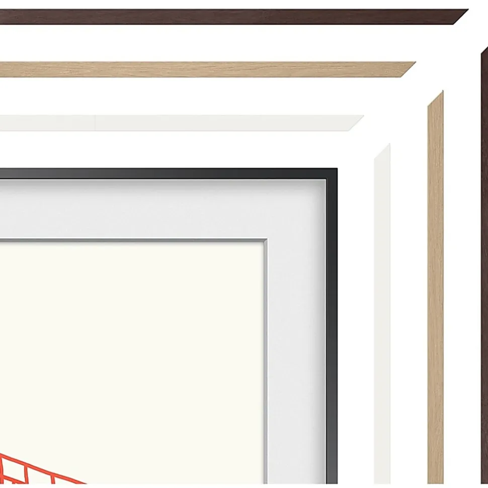 Samsung (2021) 55" The Frame Customizable Bezel - Modern Teak - 48.86" x 28.12" Frame Size - Rectangle - Landscape - Magnetic - Teak