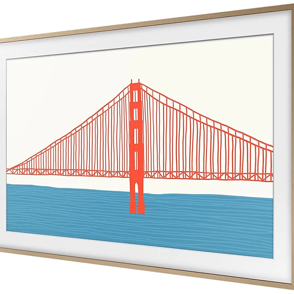 Samsung (2021) 55" The Frame Customizable Bezel - Modern Teak - 48.86" x 28.12" Frame Size - Rectangle - Landscape - Magnetic - Teak