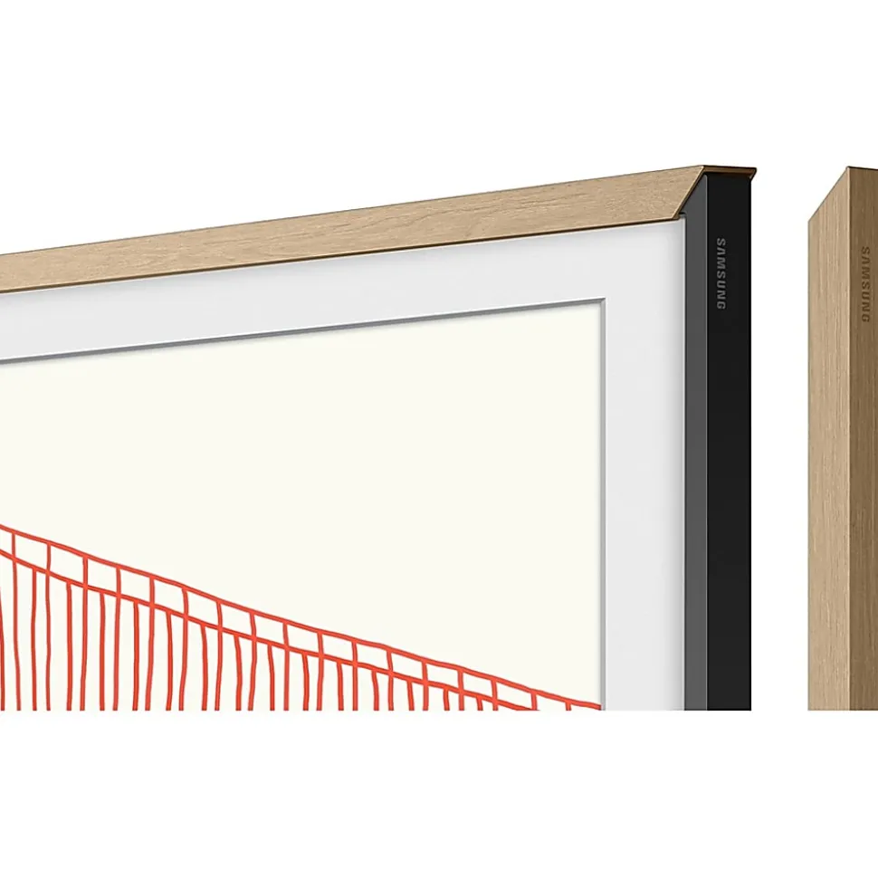 Samsung (2021) 55" The Frame Customizable Bezel - Modern Teak - 48.86" x 28.12" Frame Size - Rectangle - Landscape - Magnetic - Teak