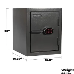 Sanctuary Diamond Fireproof/Waterproof Home And Office Safe With Electronic Lock, 2.2 Cu. Ft. Capacity, Dark Gray Hammertone