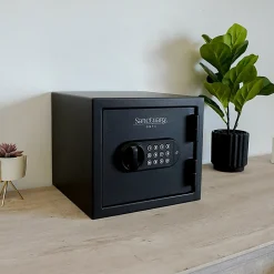 Sanctuary Onyx Fireproof Home And Office Safe With Electronic Lock, 0.5 Cu. Ft. Capacity, Matte Black