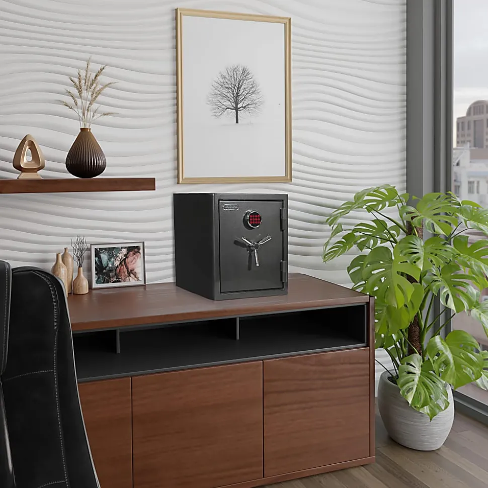 Sanctuary Platinum Digital Home/Office Safe, 3.32 Cu. Ft., Dark Grey Metallic