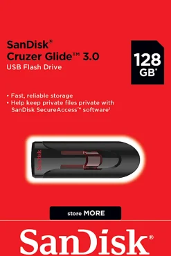 SanDisk® Cruzer™ Glide USB 3.0 Flash Drive, 256GB, Black