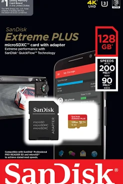 SanDisk Extreme® PLUS microSDXC™ UHS-I card, 128GB