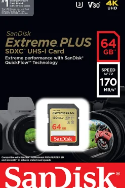 SanDisk Extreme® PLUS SDXC™ UHS-I card, 64GB