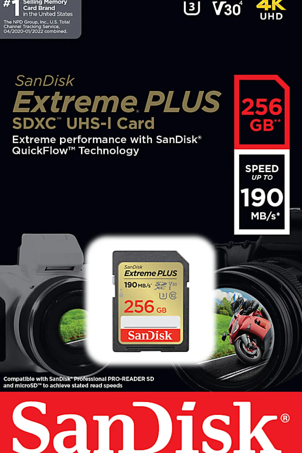 SanDisk® Extreme PLUS SDXC UHS-I Card, 256GB