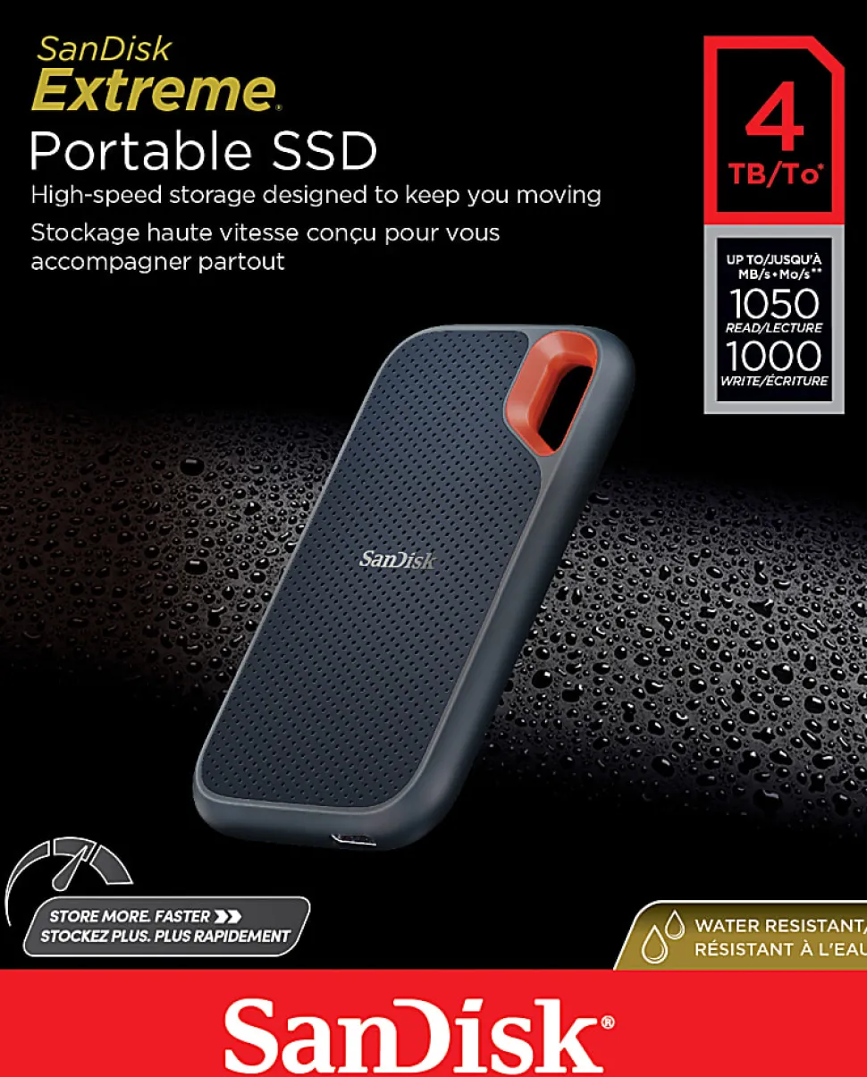 SanDisk Extreme® Portable SSD, 4TB, Black