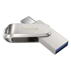 SanDisk® iXpand® Dual Drive USB-C Luxe Flash Drive, 128GB, Silver